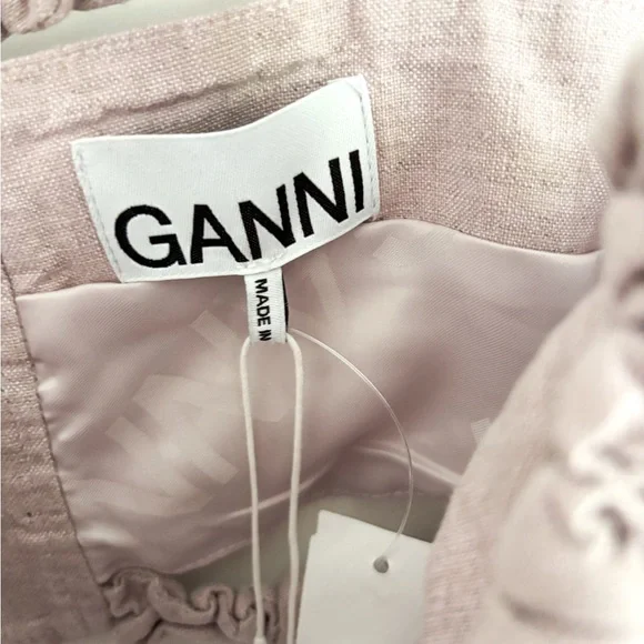 GANNI NWT Ruched Hemp Purple Cropped Halter Tank Light Lilac Size 42 - Picture 12 of 12